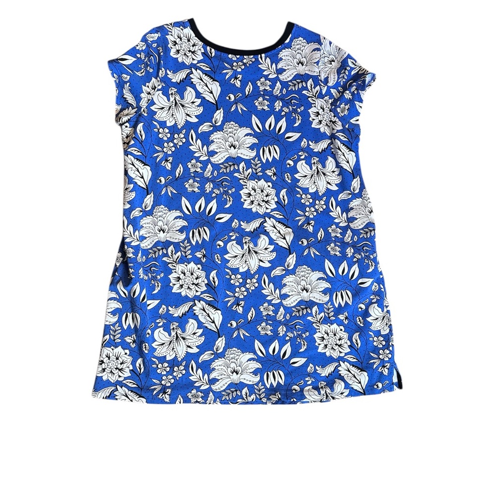 Plus size Susan Graver Weekend Blue and White Patterned Dress size 3X - Picture 2 of 5